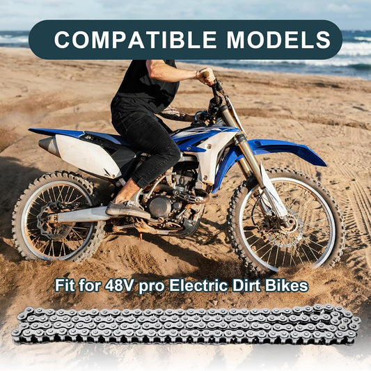 219H 63 Links 126 Pins Drive Chain Replacement Compatible with 48V Electric Dirt Bikes