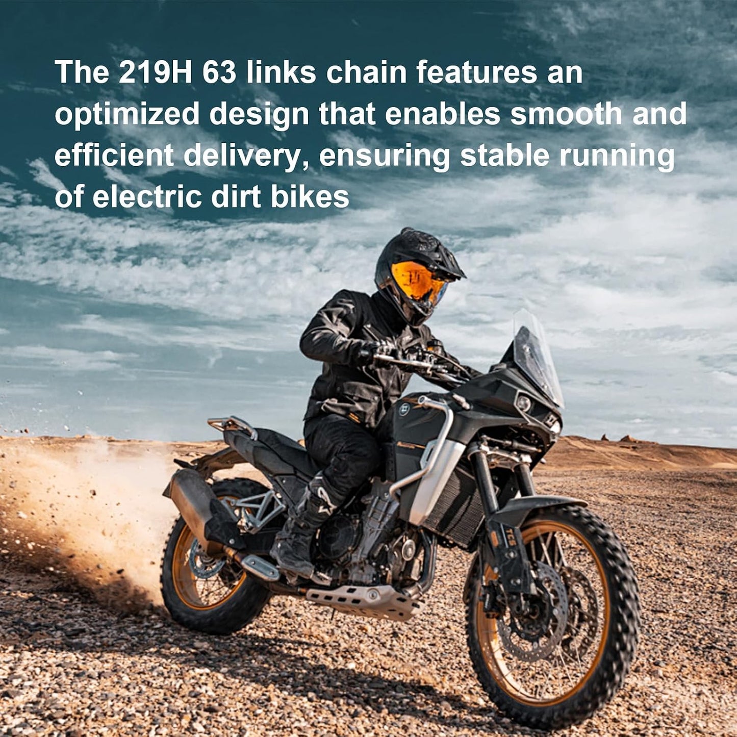 219H 63 Links 126 Pins Drive Chain Replacement Compatible with 48V Electric Dirt Bikes