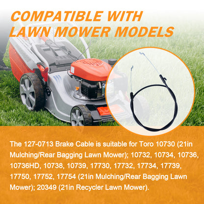 127-0713 Brake Cable Replacement Compatible with Toro 21" Recycler Lawn Mowers