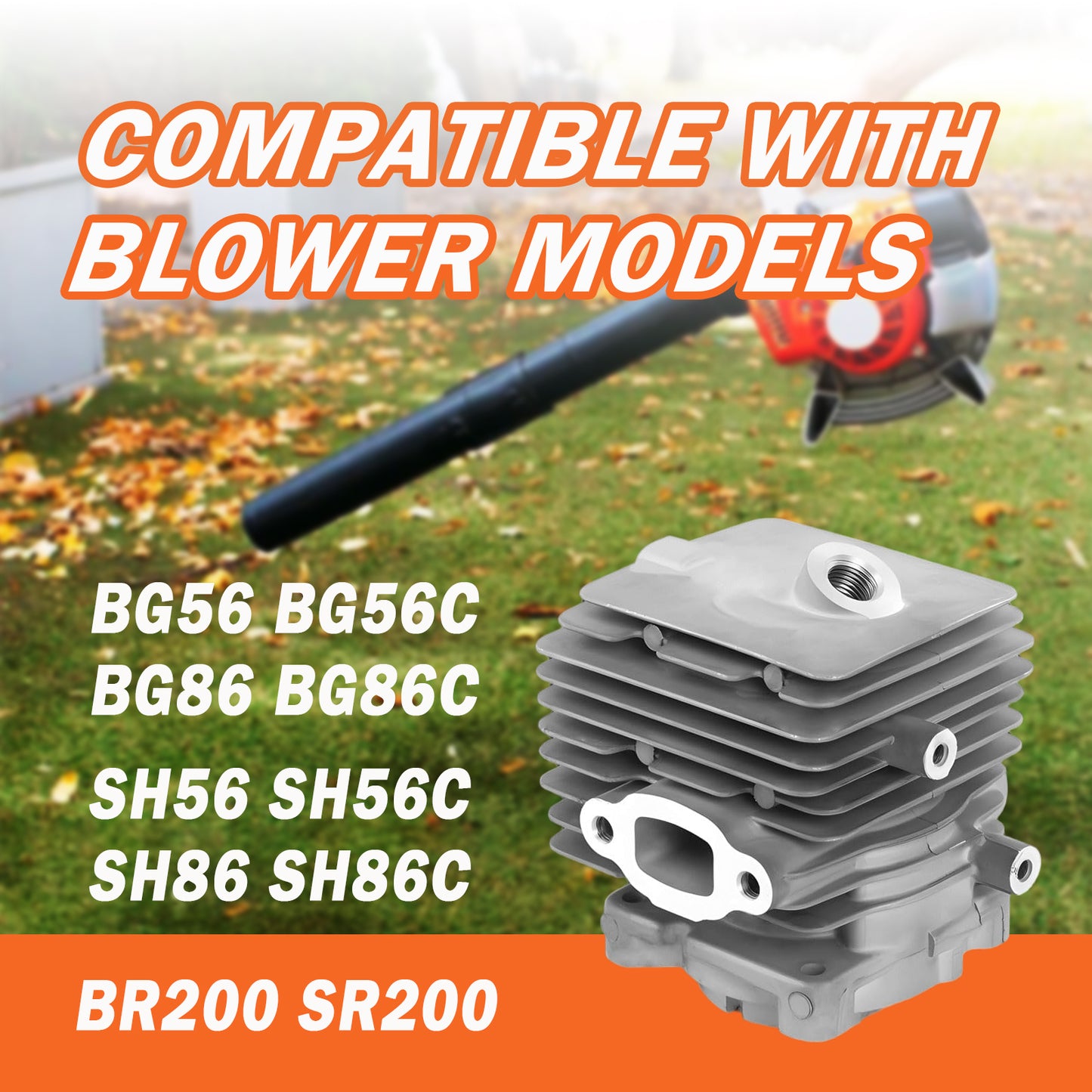 4241 020 1203 Cylinder Piston Kit Replacement Compatible with STIHL BG56 BG86 Blowers