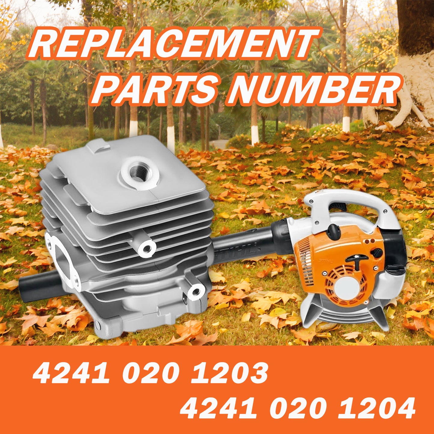 4241 020 1203 Cylinder Piston Kit Replacement Compatible with STIHL BG56 BG86 Blowers