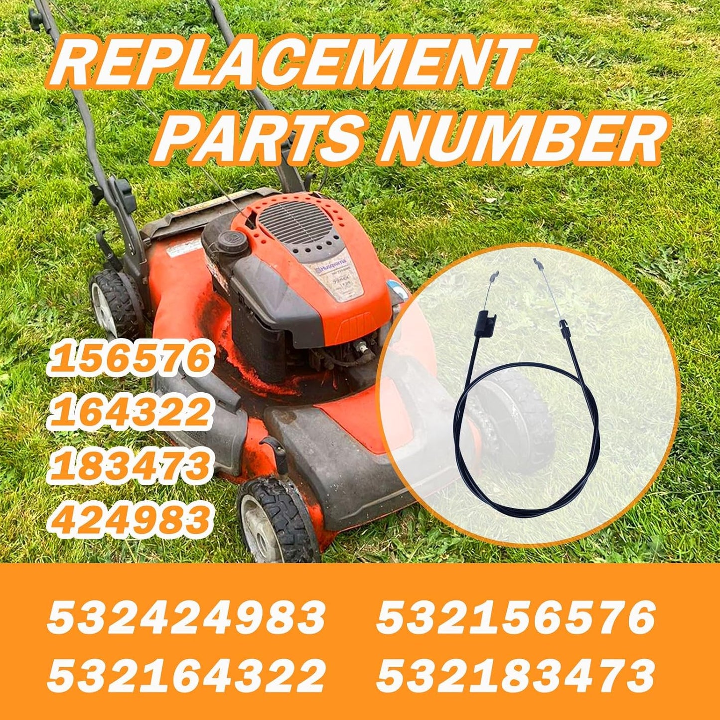 532424983 Engine Zone Control Cable Replacement Compatible with Craftsman Lawn Mowers