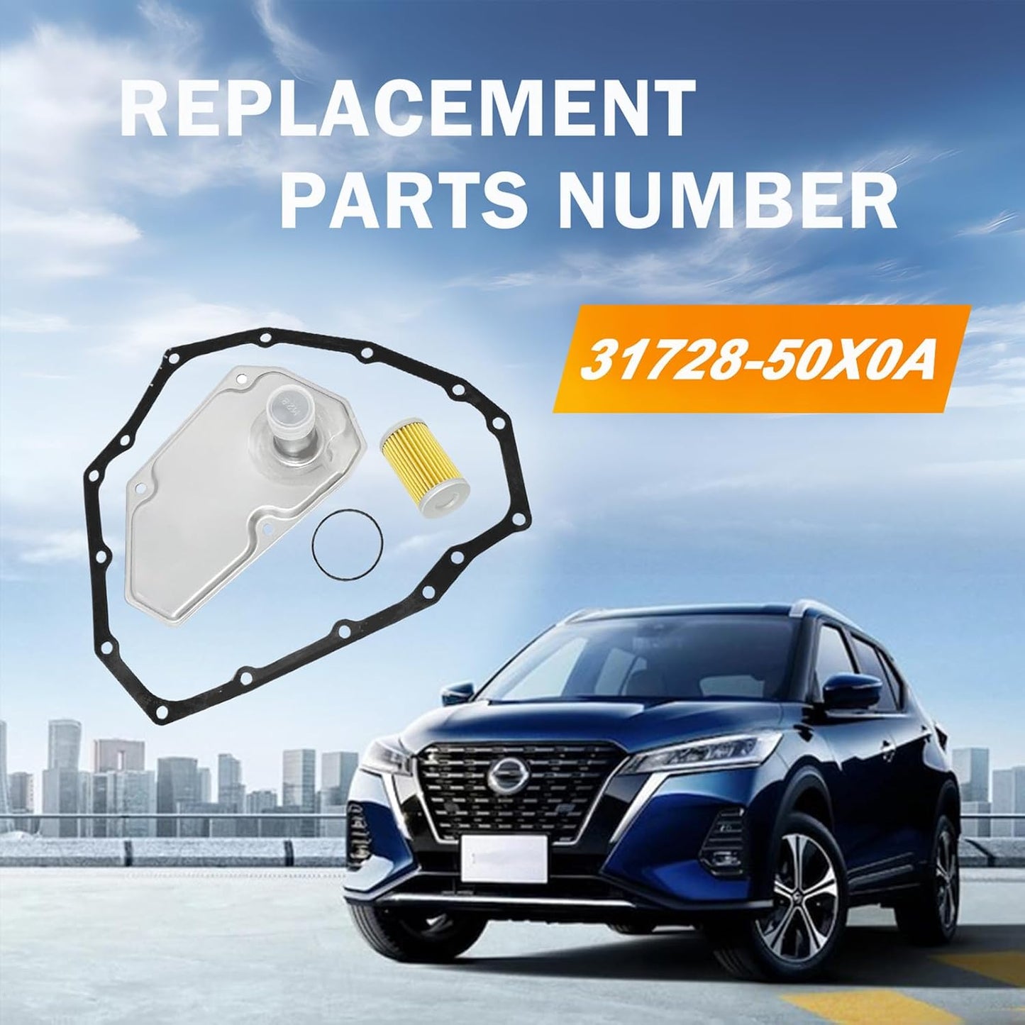 31728-50X0A CVT Transmission Filter Kit Replacement Compatible with Nissan Kicks Versa