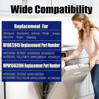 W10872845 WPW10463906 Dishwasher Pump Filter Replacement Kit Compatible with Whirlpool