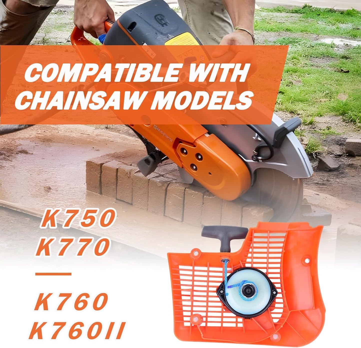 584886804 Recoil Starter Assembly Replacement Compatible with Husqvarna K760 Concrete Saw