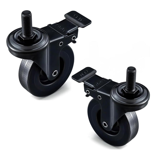 74064 Locking Caster Wheels Replacement for Pellet Grills - 3 Inch Grill Wheel Kit